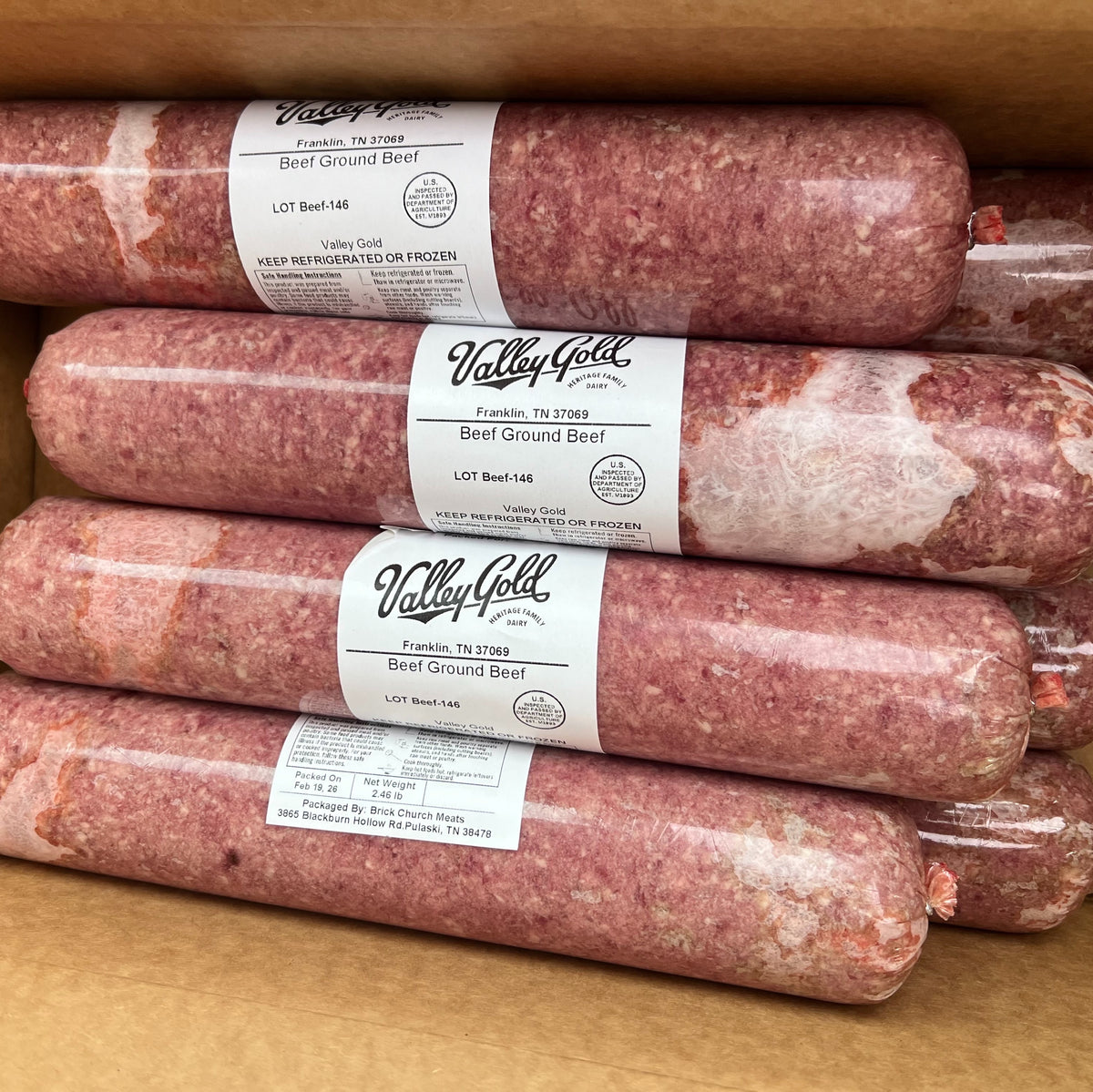 Valley Gold Angus Ground Beef — 20 LBS — $9.99/LB